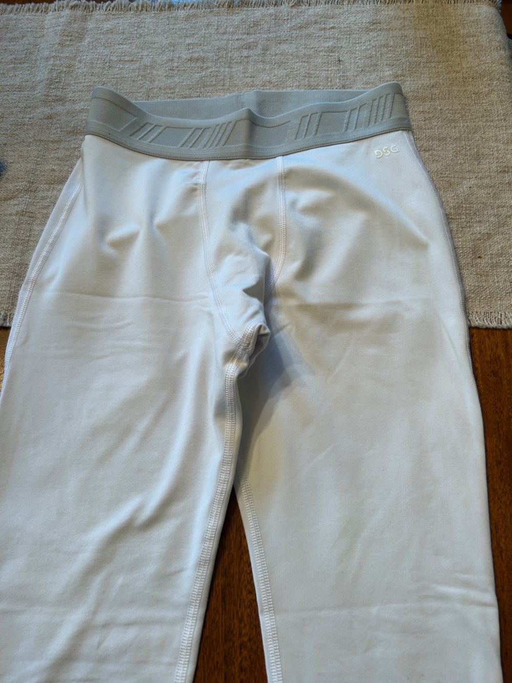 DSG White Sweatpants with Gray Waistband Kids Joggers